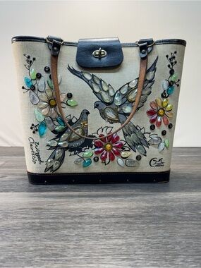 1960 collins vintage Cream and Black Tote Bag